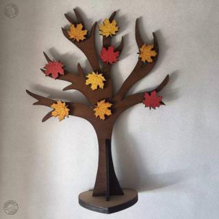 Strom dřevěný 34 cm podzimní