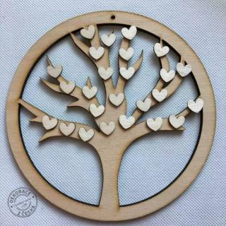 Strom života dřevěný 18 cm závěs přírodní, 3 varianty