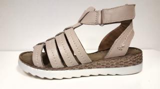Dámské kožené páskové sandály béžové zdravotní obuv na klínku SANTÉ VF/24 Tabulka dámských velikostí: 38