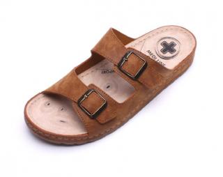 MEDILINE PÁNSKÉ PANTOFLE S00182.002 HNĚDÉ Tabulka pánských velikostí: 45