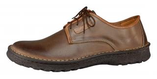 * Pánské hnědé kožené, zdravotně tvarované široké boty ORTO PLUS D00400 - 11 Tabulka pánských velikostí: 46