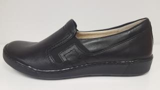 STEFANO - Dámské značkové kožené černé mokasíny na klínku obuv 3718 Tabulka dámských velikostí: 38