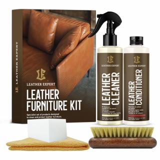LEATHER EXPERT Leather Furniture Care Kit 2x250ml (set na čištění sedadel)