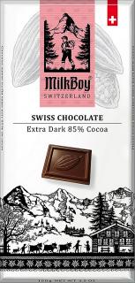MILKBOY SWISS Hořká čokoláda 85% Extra Dark 100g, bez lepku