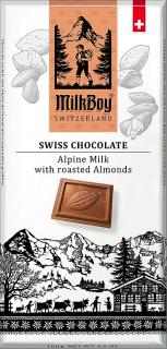 MILKBOY SWISS Mléčná čokoláda roasted Almonds 100g, bez lepku