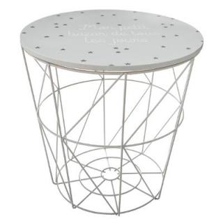 Atmosphera stolek s úložným prostorem Mon Petit šedý, 30x30cm