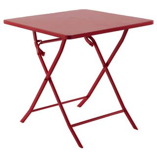 Hesperide skládací kovový zahradní stůl Greensboro 70x70x71cm červený