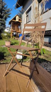Skládací kovová židle Greensboro - hnědá