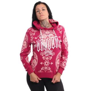 Yakuza dámská mikina Skull Pattern Allover Hoodie sangria XS