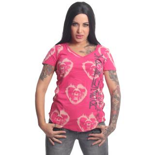 Yakuza dámské tílko Skullagram V Neck T-Shirt rose/red L