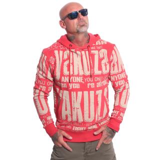 Yakuza pánská mikina s kapucí Anyone Allover Hoodie ribbon/red 2XL