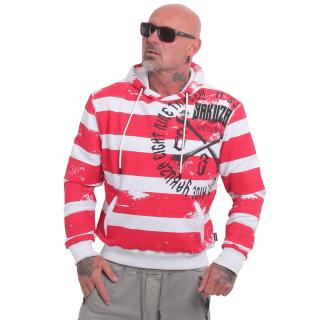 Yakuza pánská mikina s kapucí Scary Stripes Hoodie white-red 4XL