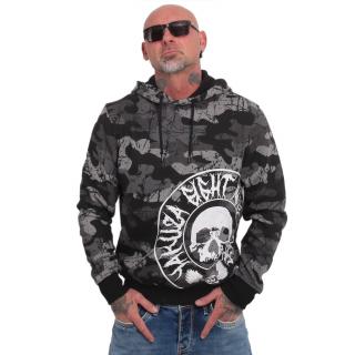 Yakuza pánská mikina s kapucí Tweak Hoodie camouflage/grey 2XL