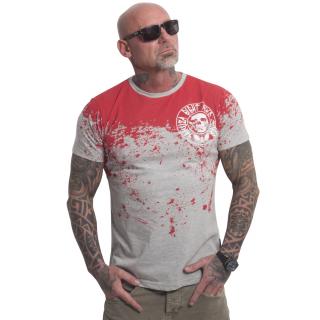 Yakuza pánské tričko Splash Allover T-Shirt grey/red 2XL