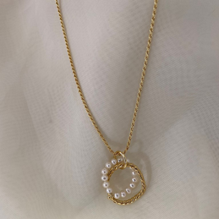 Twisted Pearl Necklace Typ řetízku: Lano, Délka: 40 cm, Materiál: Stříbro 925/1000 pozlacené 18k zlatem