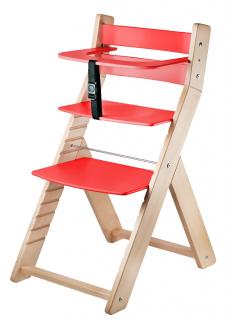 Rostoucí židle ergonomická  LUCA LAK/ČERVENÁ  +AKCE + DOPRAVA ZDARMA + SKLADEM