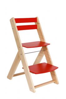 Rostoucí židle pro školáky Vendy lak/červená  +AKCE + DOPRAVA ZDARMA + SKLADEM