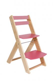 Rostoucí židle pro školáky Vendy lak/růžová  +AKCE + DOPRAVA ZDARMA + SKLADEM