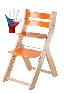 Rostoucí židle SANDY lak/oranžová  +AKCE + DOPRAVA ZDARMA + SKLADEM