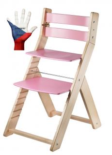 Rostoucí židle SANDY lak/růžová  +AKCE + DOPRAVA ZDARMA + SKLADEM
