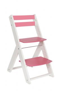 Rostoucí židle Vendy bílá/růžová  +AKCE + DOPRAVA ZDARMA + SKLADEM