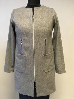 Kabát zipy šedý