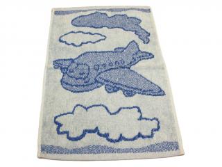 Obrázkový dětský ručník pro mateřské školy 30x50 cm - Letadlo modré