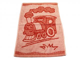Obrázkový dětský ručník pro mateřské školy 30x50 cm - Mašinka červená