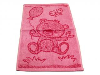 Obrázkový dětský ručník pro mateřské školy 30x50 cm - Medvídek růžový