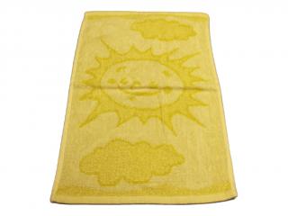 Obrázkový dětský ručník pro mateřské školy 30x50 cm -  Sluníčko žluté