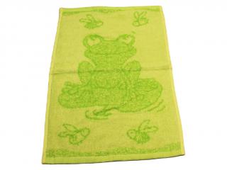 Obrázkový dětský ručník pro mateřské školy 30x50 cm - Žabička zelená