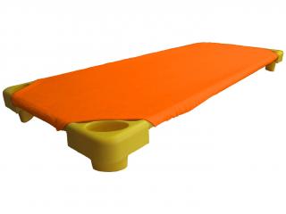 Oranžové froté prostěradlo na lehátka do školky Rozměr: 60 x 120 cm