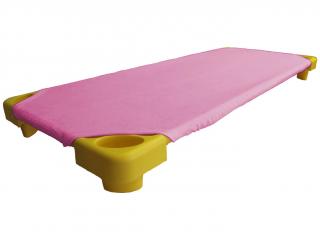 Světle růžové froté prostěradlo na lehátka do školky Rozměr: 70 x 140 cm