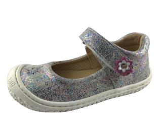 BALERÍNY FILII ELSA VELCRO VERLOURS SILVER GLITTER M (19322-106) Velikost: 22