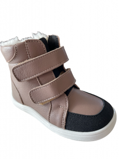 BOTY BABY BARE SHOES FEBO WINTER - ACACIA - ASFALTICO HNĚDÁ (S MEMBRÁNOU A OKOPEM) Velikost: 33