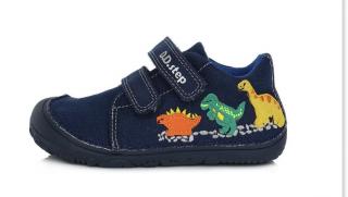 BOTY/TENISKY D.D.STEP - 376 - ROYAL BLUE - TMAVÁ DŽÍNOVÁ S DINOSAURY (C073) Velikost: 20