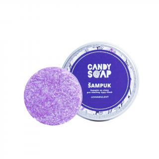 CANDY SOAP Tuhý šampon levandulový - pro všechny typy vlasů - CESTOVNÍ 24 g
