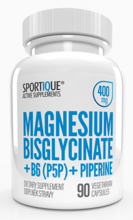 SPORTIQUE Magnesium Bisglycinate 400mg + B6 + piperine 90 tablet