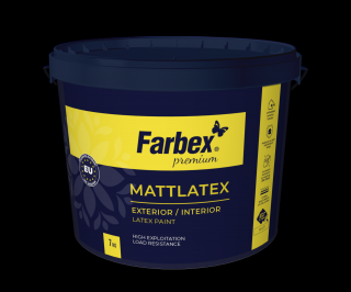 Farbex Latexová omyvatelná barva na zeď 7 Kg | Mattlatex