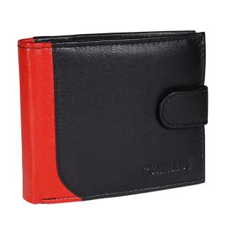 Kožená peněženka pro muže 4U Cavaldi N992L-SPN černá/červená