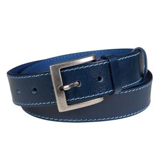Pánský kožený opasek Penny Belts Christian modrý Délka: 115 cm