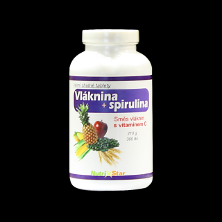 Nutristar Vláknina + Spirulina 300 tbl.