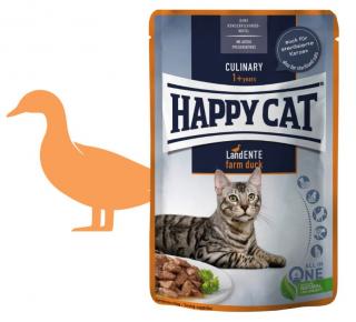 Kapsička Happy Cat MEAT IN SAUCE Culinary Land-Ente / Kachna 85 g