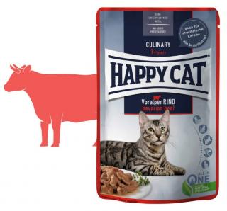 Kapsička Happy Cat MEAT IN SAUCE Culinary Voralpen-Rind / Hovězí 85 g