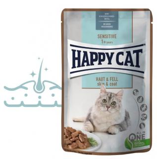Kapsička Happy Cat MEAT IN SAUCE Sensitive Haut & Fell / Kůže & srst 85 g