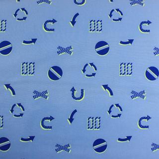 Softshell - šíře 144-146 cm - středně modrá, vzor značky