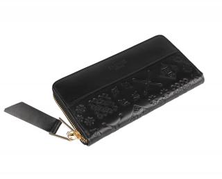 Dámská kožená peněženka majolika černá na zip dělená