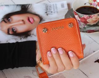 Dámská kožená peněženka STUD MINI, oranžová