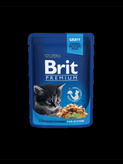 Brit Premium Cat Kuřecí kousky v omáčce pro koťata 100g