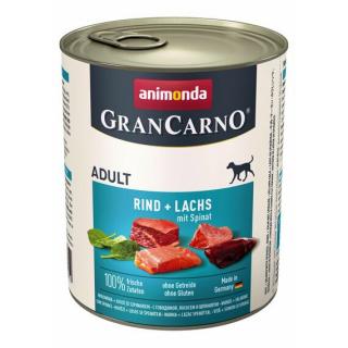 Grancarno Adult Hovězí, Losos + špenát 800g